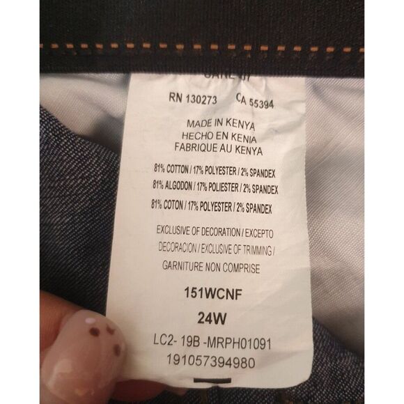 Lee Riders Womens Plus 24W Midrise Capri Jeans Premium Stretch Denim Blue - Picture 6 of 8